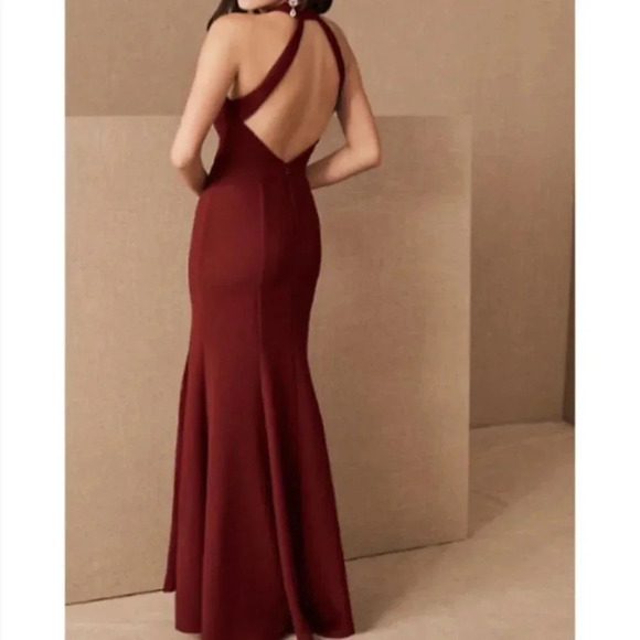 NWT Anthropologie BHLDN Montreal Juliana Maxi Dress Party Cocktail Halter Red - Picture 6 of 10